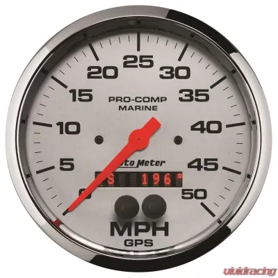 AutoMeter GAUGE; SPEEDOMETER; 5in.; 50MPH; GPS; MARINE CHROME - 200644-35