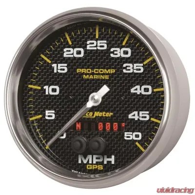 AutoMeter GAUGE; SPEEDOMETER; 5in.; 50MPH; GPS; MARINE CARBON FIBER - 200644-40