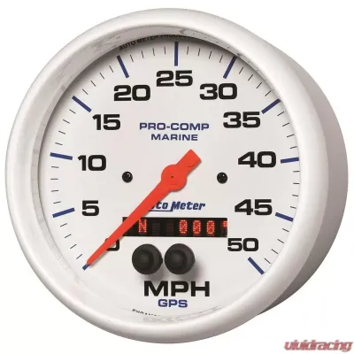 AutoMeter GAUGE; SPEEDOMETER; 5in.; 50MPH; GPS; MARINE WHITE - 200644