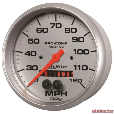 AutoMeter GAUGE; SPEEDOMETER; 5in.; 120MPH; GPS; MARINE SILVER - 200646-33