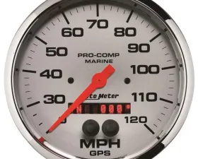 AutoMeter GAUGE; SPEEDOMETER; 5in.; 120MPH; GPS; MARINE CHROME