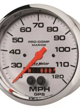 AutoMeter GAUGE; SPEEDOMETER; 5in.; 120MPH; GPS; MARINE CHROME                                     - 200646-35 - Image 2