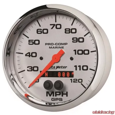 AutoMeter GAUGE; SPEEDOMETER; 5in.; 120MPH; GPS; MARINE CHROME - 200646-35