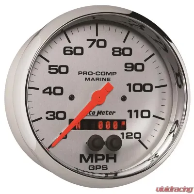 AutoMeter GAUGE; SPEEDOMETER; 5in.; 120MPH; GPS; MARINE CHROME - 200646-35