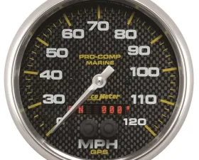 AutoMeter GAUGE; SPEEDOMETER; 5in.; 120MPH; GPS; MARINE CARBON FIBER