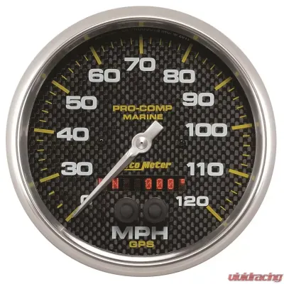 AutoMeter GAUGE; SPEEDOMETER; 5in.; 120MPH; GPS; MARINE CARBON FIBER - 200646-40