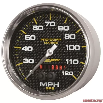 AutoMeter GAUGE; SPEEDOMETER; 5in.; 120MPH; GPS; MARINE CARBON FIBER - 200646-40