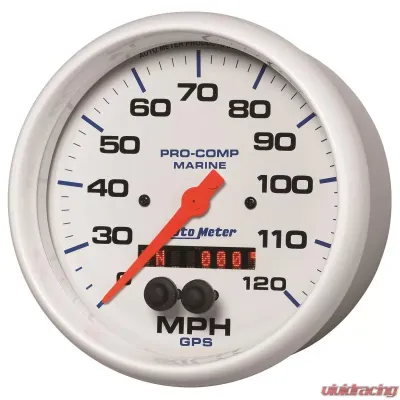 AutoMeter GAUGE; SPEEDOMETER; 5in.; 120MPH; GPS; MARINE WHITE - 200646