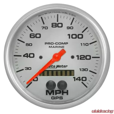 AutoMeter GAUGE; SPEEDOMETER; 5in.; 140MPH; GPS; MARINE SILVER - 200647-33