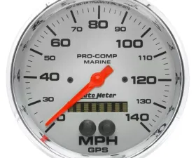 AutoMeter GAUGE; SPEEDOMETER; 5in.; 140MPH; GPS; MARINE CHROME