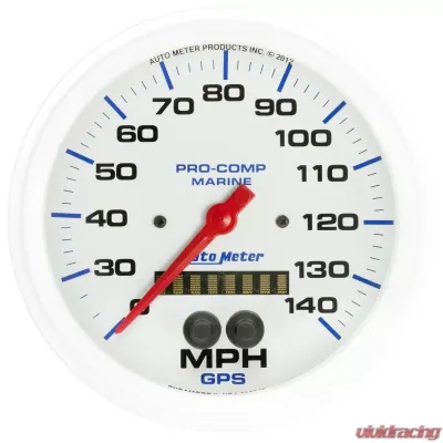 AutoMeter GAUGE; SPEEDOMETER; 5in.; 140MPH; GPS; MARINE WHITE - 200647