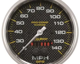 AutoMeter GAUGE; SPEEDOMETER; 5in.; 140MPH; GPS; MARINE CARBON FIBER