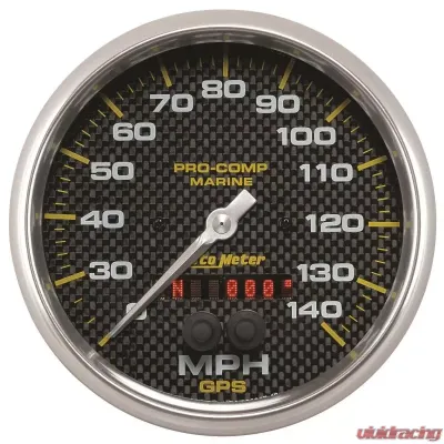 AutoMeter GAUGE; SPEEDOMETER; 5in.; 140MPH; GPS; MARINE CARBON FIBER - 200647-40