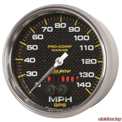 AutoMeter GAUGE; SPEEDOMETER; 5in.; 140MPH; GPS; MARINE CARBON FIBER - 200647-40