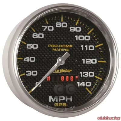 AutoMeter GAUGE; SPEEDOMETER; 5in.; 140MPH; GPS; MARINE CARBON FIBER - 200647-40