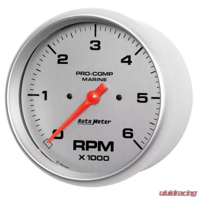 AutoMeter GAUGE; TACHOMETER; 5in.; 6K RPM; MARINE SILVER - 200750-33