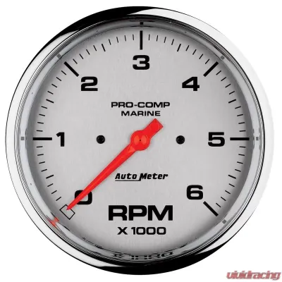 AutoMeter GAUGE; TACHOMETER; 5in.; 6K RPM; MARINE CHROME - 200750-35