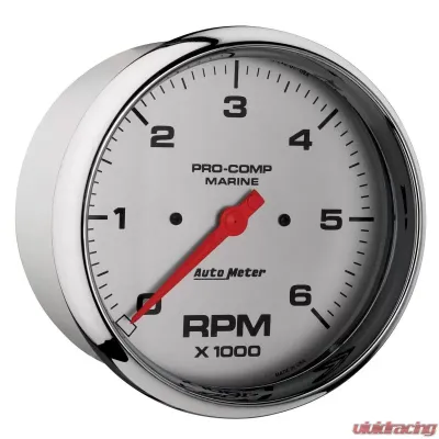 AutoMeter GAUGE; TACHOMETER; 5in.; 6K RPM; MARINE CHROME - 200750-35