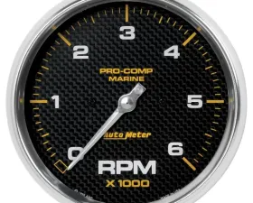 AutoMeter GAUGE; TACHOMETER; 5in.; 6K RPM; MARINE CARBON FIBER