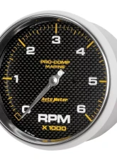 AutoMeter GAUGE; TACHOMETER; 5in.; 6K RPM; MARINE CARBON FIBER                                     - 200750-40 - Image 2