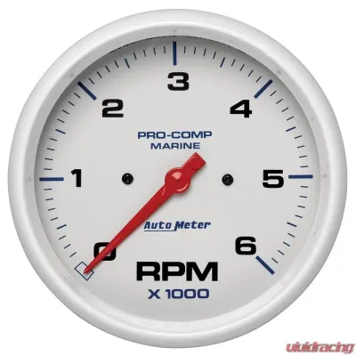 AutoMeter GAUGE; TACHOMETER; 5in.; 6K RPM; MARINE WHITE - 200750