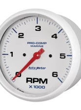AutoMeter GAUGE; TACHOMETER; 5in.; 6K RPM; MARINE WHITE                                     - 200750 - Image 2