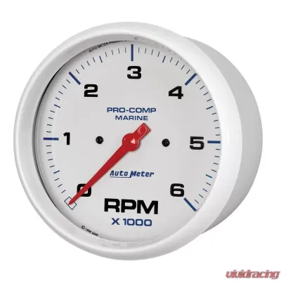AutoMeter GAUGE; TACHOMETER; 5in.; 6K RPM; MARINE WHITE - 200750