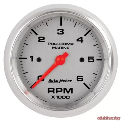 AutoMeter GAUGE; TACHOMETER; 3 3/8in.; 6K RPM; MARINE SILVER - 200752-33