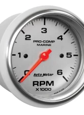 AutoMeter GAUGE; TACHOMETER; 3 3/8in.; 6K RPM; MARINE SILVER                                     - 200752-33 - Image 3