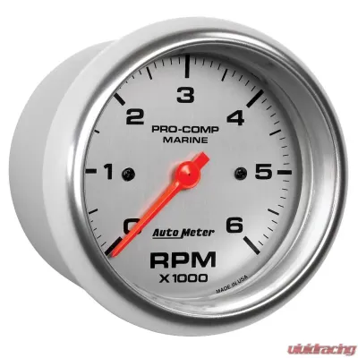 AutoMeter GAUGE; TACHOMETER; 3 3/8in.; 6K RPM; MARINE SILVER - 200752-33