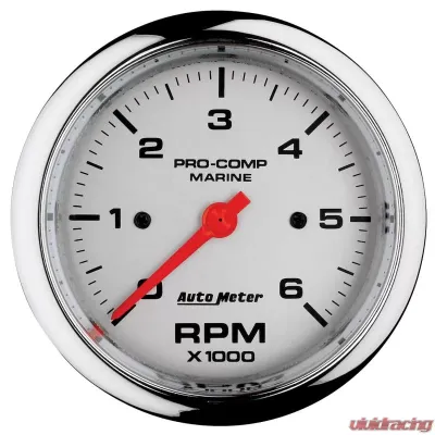 AutoMeter GAUGE; TACHOMETER; 3 3/8in.; 6K RPM; MARINE CHROME - 200752-35