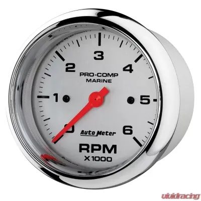 AutoMeter GAUGE; TACHOMETER; 3 3/8in.; 6K RPM; MARINE CHROME - 200752-35