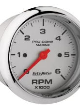 AutoMeter GAUGE; TACHOMETER; 3 3/8in.; 6K RPM; MARINE CHROME                                     - 200752-35 - Image 3