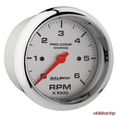 AutoMeter GAUGE; TACHOMETER; 3 3/8in.; 6K RPM; MARINE CHROME - 200752-35