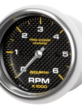 AutoMeter GAUGE; TACHOMETER; 3 3/8in.; 6K RPM; MARINE CARBON FIBER                                     - 200752-40 - Image 2
