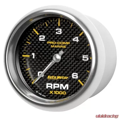 AutoMeter GAUGE; TACHOMETER; 3 3/8in.; 6K RPM; MARINE CARBON FIBER - 200752-40