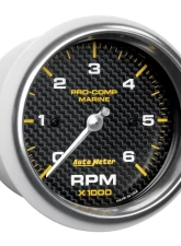 AutoMeter GAUGE; TACHOMETER; 3 3/8in.; 6K RPM; MARINE CARBON FIBER                                     - 200752-40 - Image 3