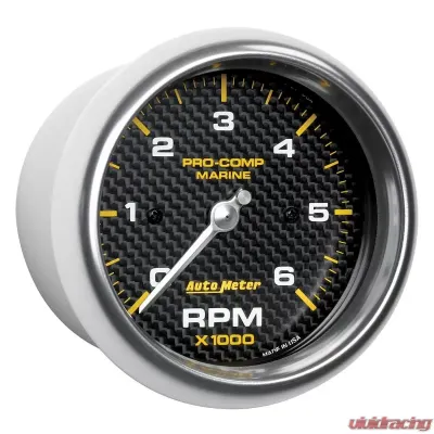 AutoMeter GAUGE; TACHOMETER; 3 3/8in.; 6K RPM; MARINE CARBON FIBER - 200752-40