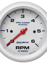 AutoMeter GAUGE; TACHOMETER; 3 3/8in.; 6K RPM; MARINE WHITE                                     - 200752 - Image 3