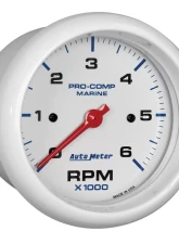 AutoMeter GAUGE; TACHOMETER; 3 3/8in.; 6K RPM; MARINE WHITE                                     - 200752 - Image 3