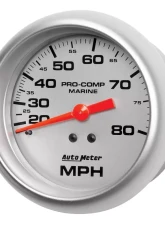 AutoMeter GAUGE; SPEEDOMETER; 3 3/8in.; 80MPH; MECHANICAL; MARINE SILVER                                     - 200753-33 - Image 2