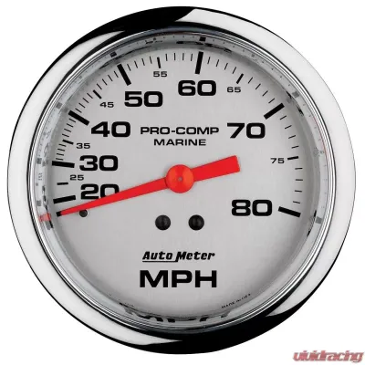 AutoMeter GAUGE; SPEEDOMETER; 3 3/8in.; 80MPH; MECHANICAL; MARINE CHROME - 200753-35