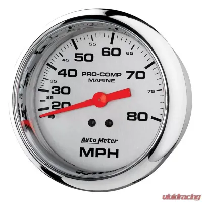 AutoMeter GAUGE; SPEEDOMETER; 3 3/8in.; 80MPH; MECHANICAL; MARINE CHROME - 200753-35