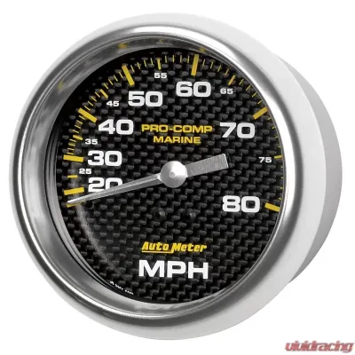 AutoMeter GAUGE; SPEEDOMETER; 3 3/8in.; 80MPH; MECHANICAL; MARINE CARBON FIBER - 200753-40