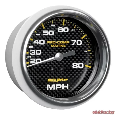 AutoMeter GAUGE; SPEEDOMETER; 3 3/8in.; 80MPH; MECHANICAL; MARINE CARBON FIBER - 200753-40
