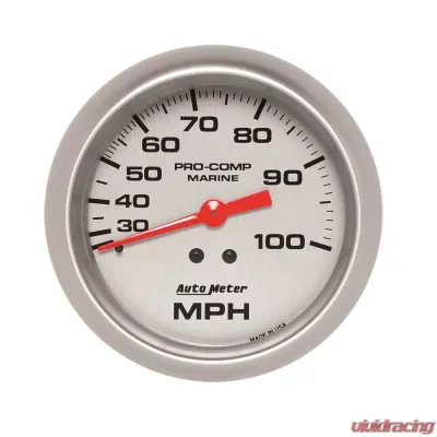 AutoMeter GAUGE; SPEEDOMETER; 3 3/8in.; 100MPH; MECHANICAL; MARINE SILVER - 200754-33
