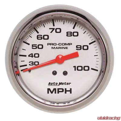 AutoMeter GAUGE; SPEEDOMETER; 3 3/8in.; 100MPH; MECHANICAL; MARINE CHROME - 200754-35