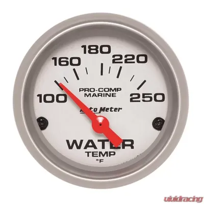 AutoMeter GAUGE; WATER TEMP; 2 1/16in.; 100-250deg.F; ELECTRIC; MARINE SILVER - 200762-33