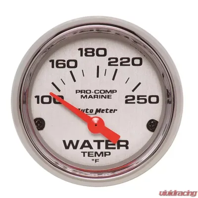 AutoMeter GAUGE; WATER TEMP; 2 1/16in.; 100-250deg.F; ELECTRIC; MARINE CHROME - 200762-35