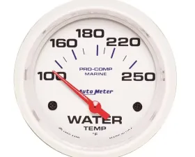 AutoMeter GAUGE; WATER TEMP; 2 5/8in.; 100-250deg.F; ELECTRIC; MARINE WHITE